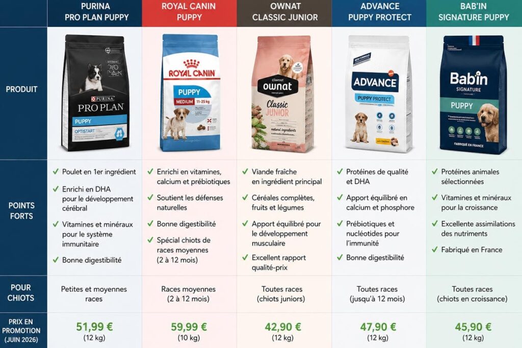 Les meilleures croquettes chiot pas cher en promotion - Animo Santé