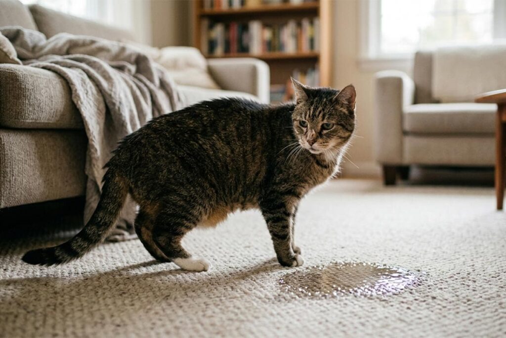 Votre chat devient incontinent Voici ce qu'il faut savoir - Animo Santé